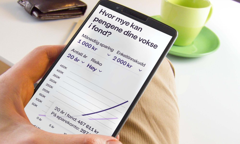 Spareappen Kron vises på telefonskjerm.